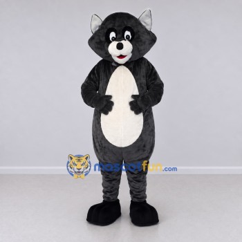 Custom Dark Gray and White Raccoon Mascot Costume Adult Full Body Suit for Wildlife Events Custom Dark Gray and White Raccoon Mascot Costume Adult Full Body Suit for Wildlife Events