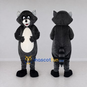 Custom Dark Gray and White Raccoon Mascot Costume Adult Full Body Suit for Wildlife Events