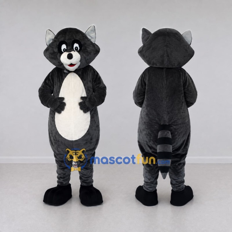 Custom Dark Gray and White Raccoon Mascot Costume Adult Full Body Suit for Wildlife Events