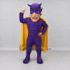 Custom Purple and Yellow Masked Superhero Mascot Costume Adult Full Body Suit for Themed Parties Custom Purple and Yellow Masked Superhero Mascot Costume Adult Full Body Suit for Themed Parties