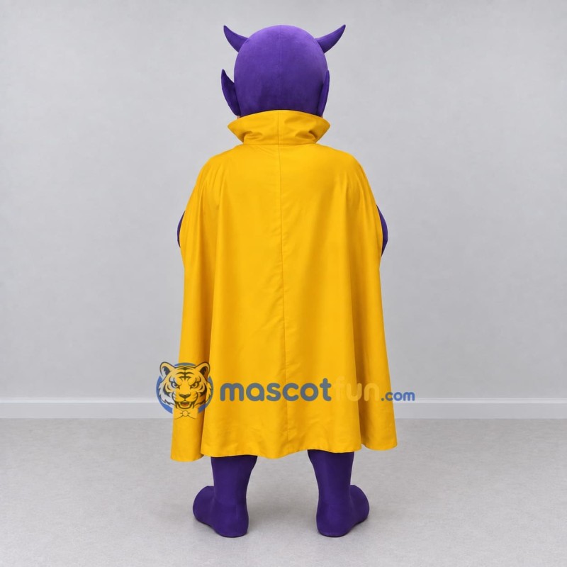 Custom Purple and Yellow Masked Superhero Mascot Costume Adult Full Body Suit for Themed Parties Custom Purple and Yellow Masked Superhero Mascot Costume Adult Full Body Suit for Themed Parties