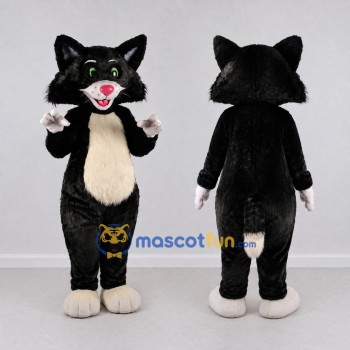 Custom Black and White Cat Mascot Costume Adult Full Body Suit for Pet Events