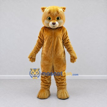 Custom Golden Brown and Cream Cat Mascot Costume Adult Full Body Suit for Pet Events