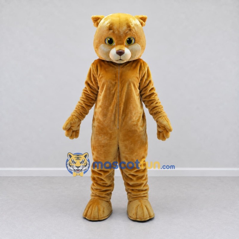 Custom Golden Brown and Cream Cat Mascot Costume Adult Full Body Suit for Pet Events