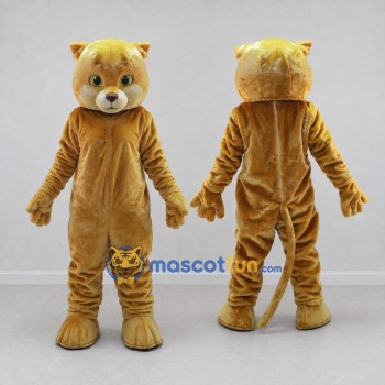 Custom Golden Brown and Cream Cat Mascot Costume Adult Full Body Suit for Pet Events