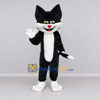 Custom Black and White Cat Mascot Costume Adult Full Body Suit for Pet Events