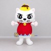 Custom White and Red Cat in Dress Mascot Costume Adult Full Body Suit for Children's Parties Custom White and Red Cat in Dress Mascot Costume Adult Full Body Suit for Children's Parties