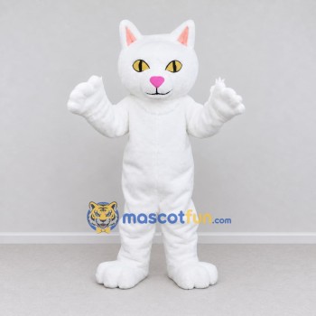 Custom White Cat Mascot Costume Adult Full Body Suit for Pet Events Custom White Cat Mascot Costume Adult Full Body Suit for Pet Events