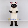 Custom Cream and Brown Siamese Cat Mascot Costume Adult Full Body Suit for Pet Events