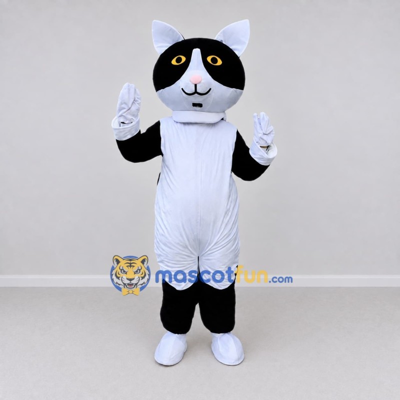 Custom Black and White Cat Mascot Costume Adult Full Body Suit for Pet Events Custom Black and White Cat Mascot Costume Adult Full Body Suit for Pet Events