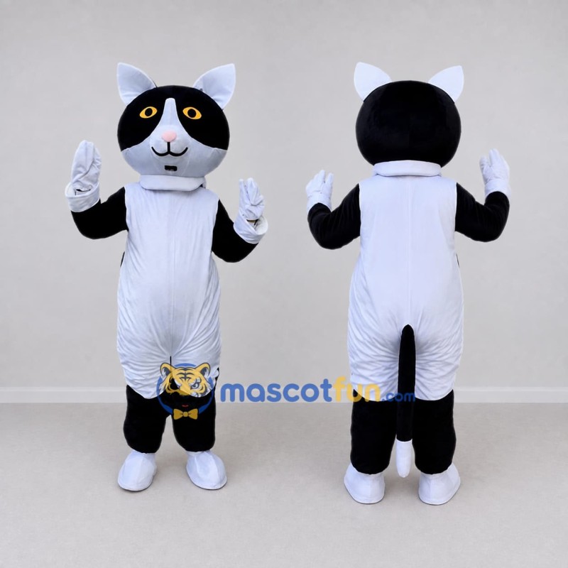 Custom Black and White Cat Mascot Costume Adult Full Body Suit for Pet Events Custom Black and White Cat Mascot Costume Adult Full Body Suit for Pet Events