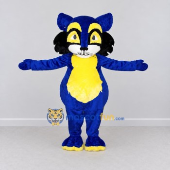 Custom Blue and Yellow Cat Mascot Costume Adult Full Body Suit for Children's Parties Custom Blue and Yellow Cat Mascot Costume Adult Full Body Suit for Children's Parties