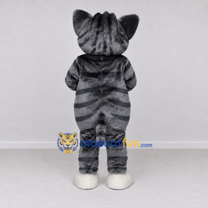 Custom Gray Black and White Tabby Cat Mascot Costume Adult Full Body Suit for Pet Events Custom Gray Black and White Tabby Cat Mascot Costume Adult Full Body Suit for Pet Events