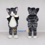Custom Gray Black and White Tabby Cat Mascot Costume Adult Full Body Suit for Pet Events