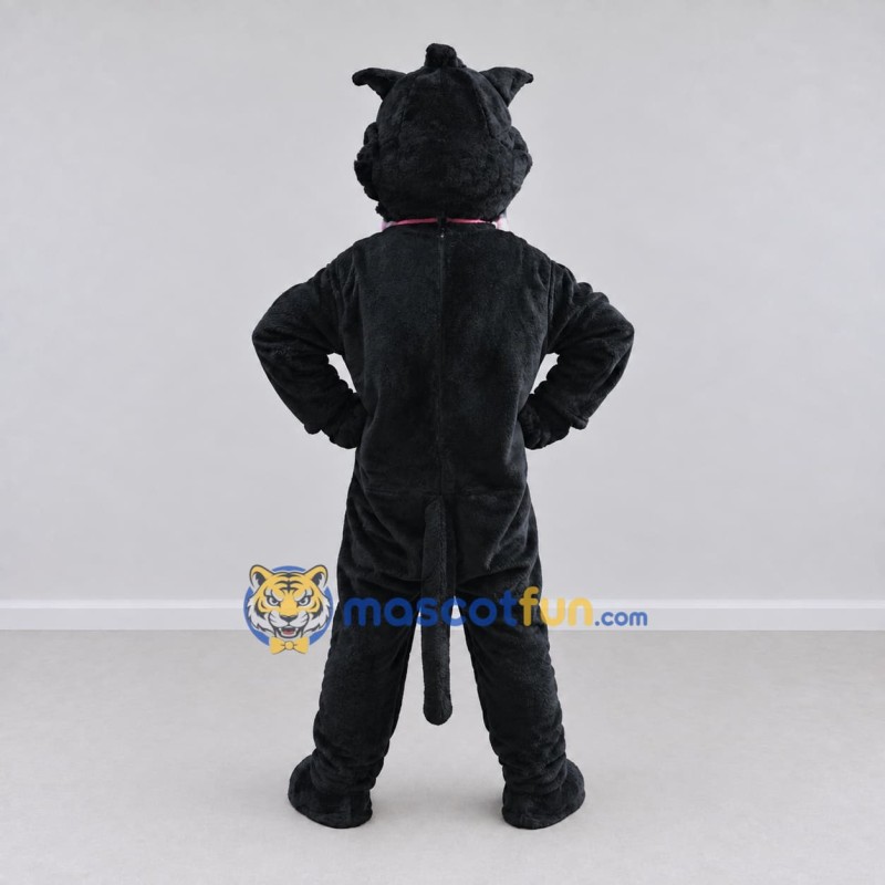 Custom Black White and Pink Cat with Bow Tie Mascot Costume Adult Full Body Suit for Pet Events Custom Black White and Pink Cat with Bow Tie Mascot Costume Adult Full Body Suit for Pet Events