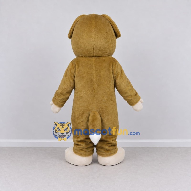 Custom Brown and White Dog Mascot Costume Adult Full Body Suit for Pet Events Custom Brown and White Dog Mascot Costume Adult Full Body Suit for Pet Events