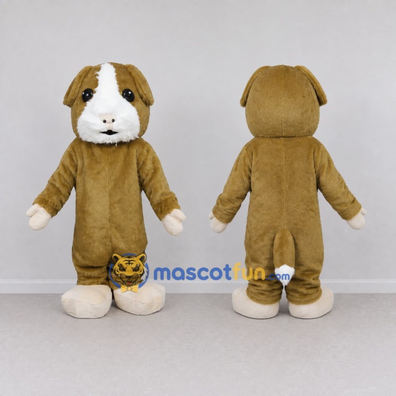 Custom Brown and White Dog Mascot Costume Adult Full Body Suit for Pet Events Custom Brown and White Dog Mascot Costume Adult Full Body Suit for Pet Events