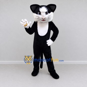 Custom Black and White Cat Mascot Costume Adult Full Body Suit for Pet Events