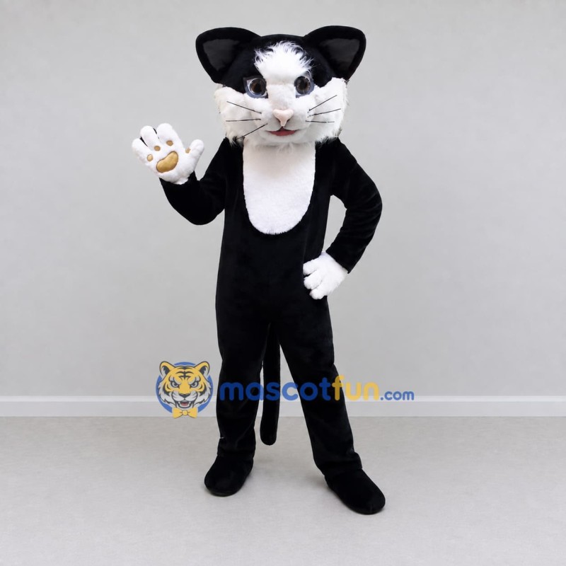 Custom Black and White Cat Mascot Costume Adult Full Body Suit for Pet Events Custom Black and White Cat Mascot Costume Adult Full Body Suit for Pet Events