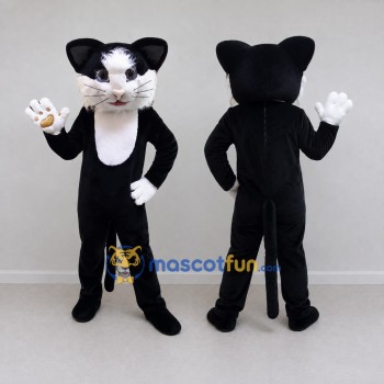 Custom Black and White Cat Mascot Costume Adult Full Body Suit for Pet Events