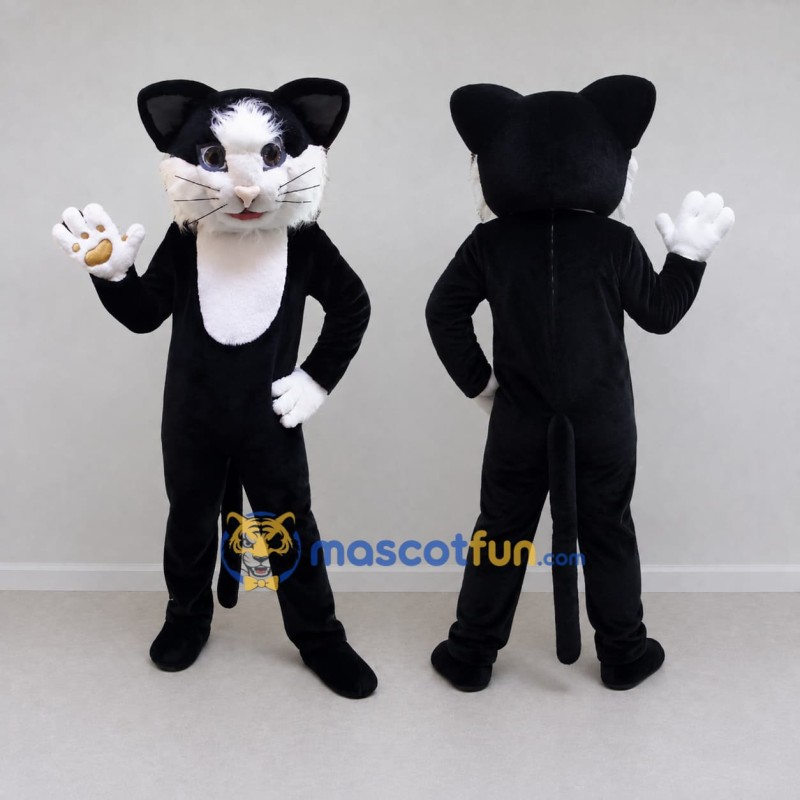 Custom Black and White Cat Mascot Costume Adult Full Body Suit for Pet Events Custom Black and White Cat Mascot Costume Adult Full Body Suit for Pet Events