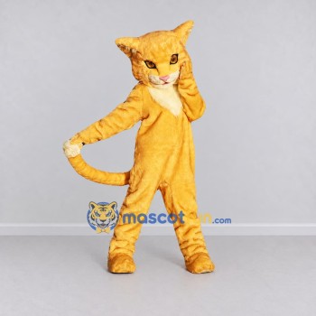 Custom Golden Yellow Cat Mascot Costume Adult Full Body Suit for Pet Events