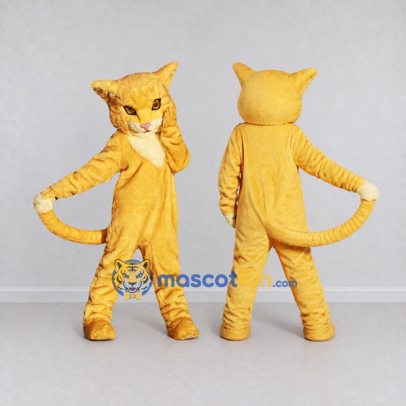 Custom Golden Yellow Cat Mascot Costume Adult Full Body Suit for Pet Events Custom Golden Yellow Cat Mascot Costume Adult Full Body Suit for Pet Events