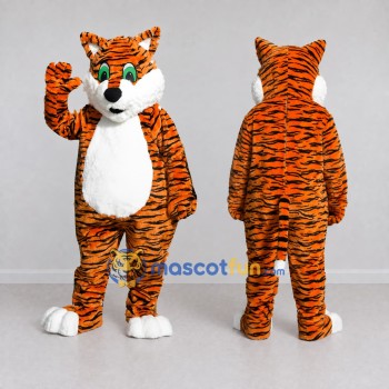Custom Orange Black and White Tiger Mascot Costume Adult Full Body Suit for Wildlife Events