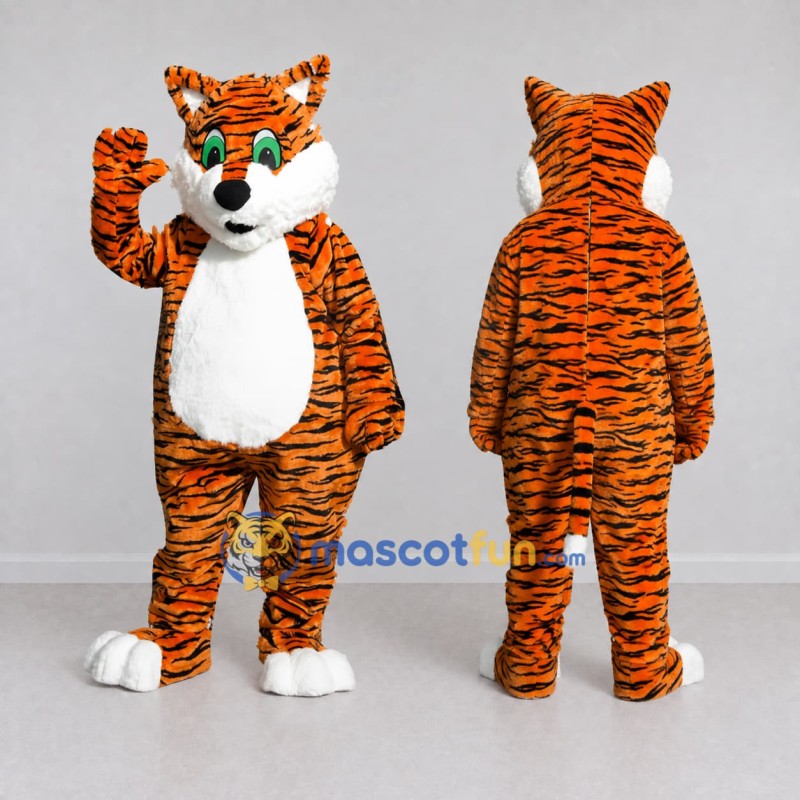 Custom Orange Black and White Tiger Mascot Costume Adult Full Body Suit for Wildlife Events Custom Orange Black and White Tiger Mascot Costume Adult Full Body Suit for Wildlife Events