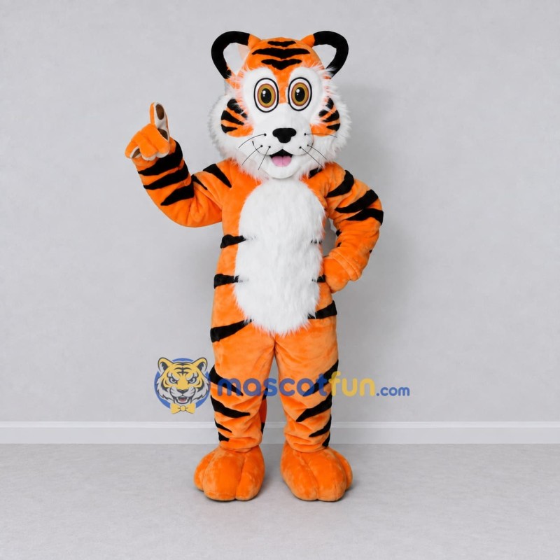 Custom Orange Black and White Tiger Mascot Costume Adult Full Body Suit for Wildlife Events Custom Orange Black and White Tiger Mascot Costume Adult Full Body Suit for Wildlife Events