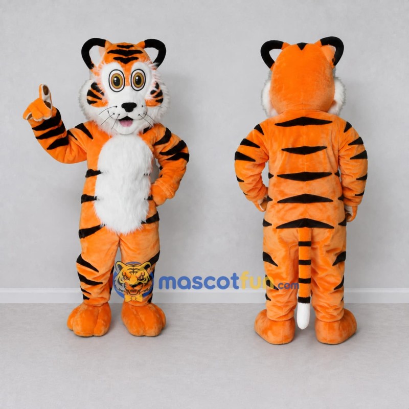 Custom Orange Black and White Tiger Mascot Costume Adult Full Body Suit for Wildlife Events Custom Orange Black and White Tiger Mascot Costume Adult Full Body Suit for Wildlife Events