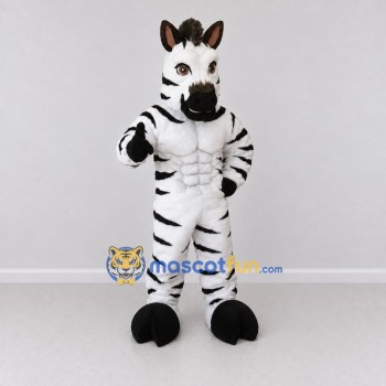 Custom Black and White Zebra Mascot Costume Adult Full Body Suit for Zoo Events