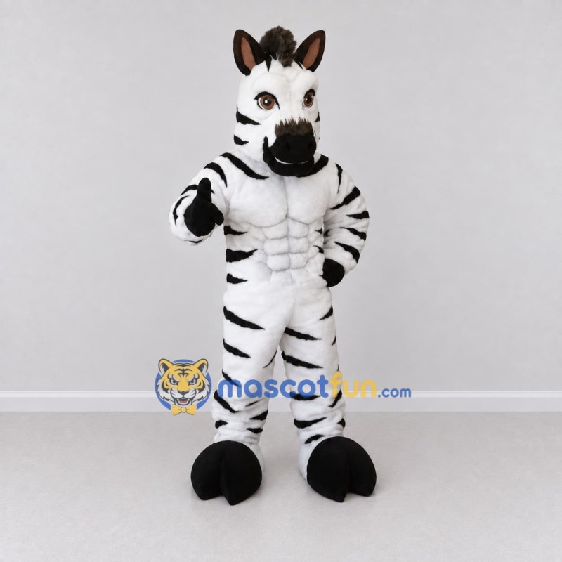Custom Black and White Zebra Mascot Costume Adult Full Body Suit for Zoo Events Custom Black and White Zebra Mascot Costume Adult Full Body Suit for Zoo Events