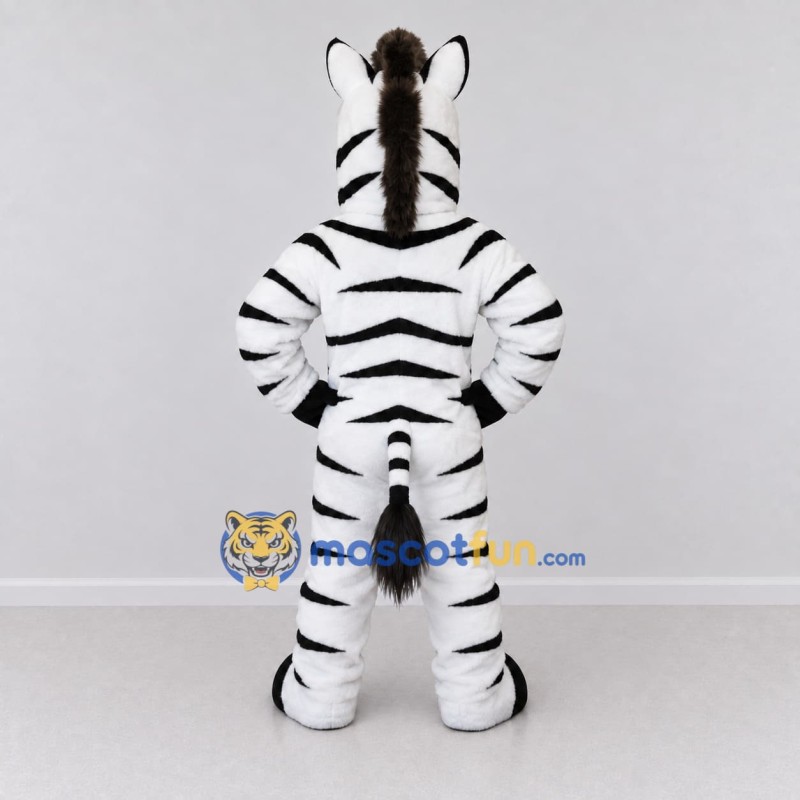 Custom Black and White Zebra Mascot Costume Adult Full Body Suit for Zoo Events Custom Black and White Zebra Mascot Costume Adult Full Body Suit for Zoo Events
