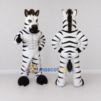Custom Black and White Zebra Mascot Costume Adult Full Body Suit for Zoo Events