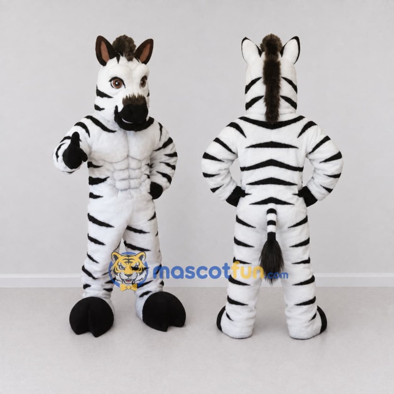Custom Black and White Zebra Mascot Costume Adult Full Body Suit for Zoo Events Custom Black and White Zebra Mascot Costume Adult Full Body Suit for Zoo Events