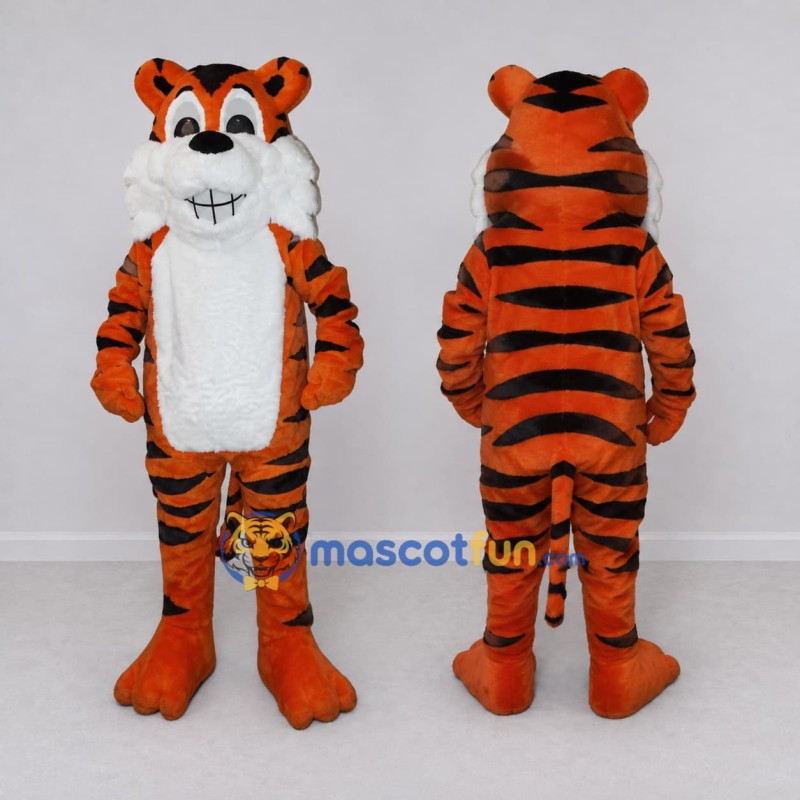 Custom Orange Black and White Tiger Mascot Costume Adult Full Body Suit for Wildlife Events Custom Orange Black and White Tiger Mascot Costume Adult Full Body Suit for Wildlife Events