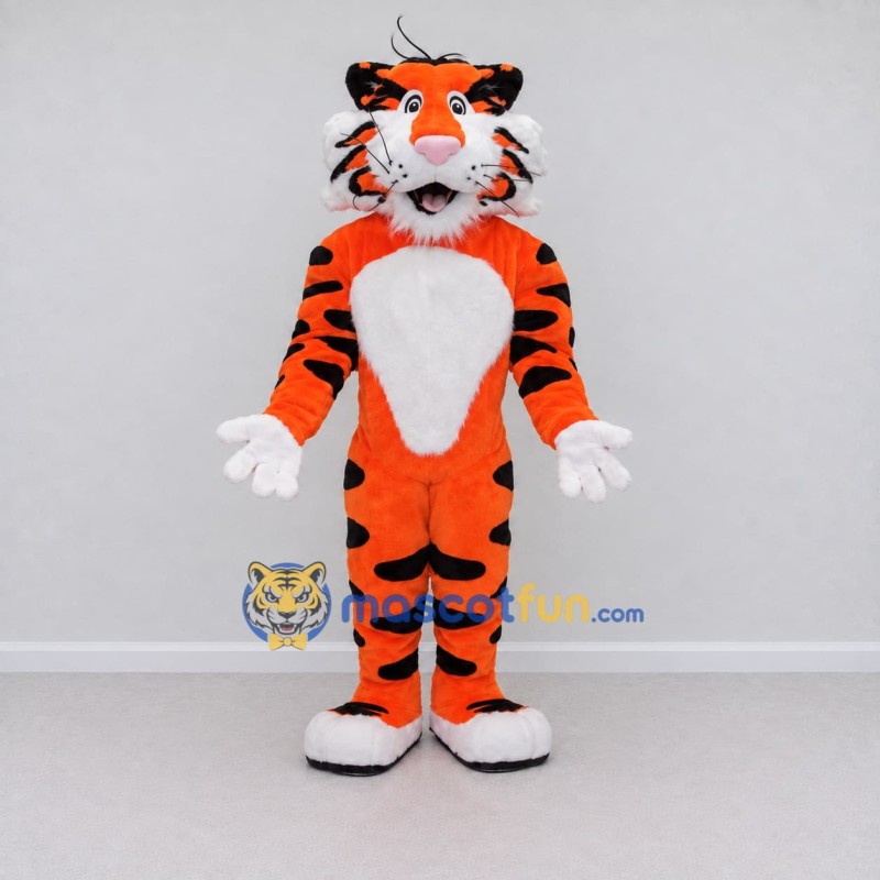 Custom Orange Black and White Tiger Mascot Costume Adult Full Body Suit for Wildlife Events Custom Orange Black and White Tiger Mascot Costume Adult Full Body Suit for Wildlife Events