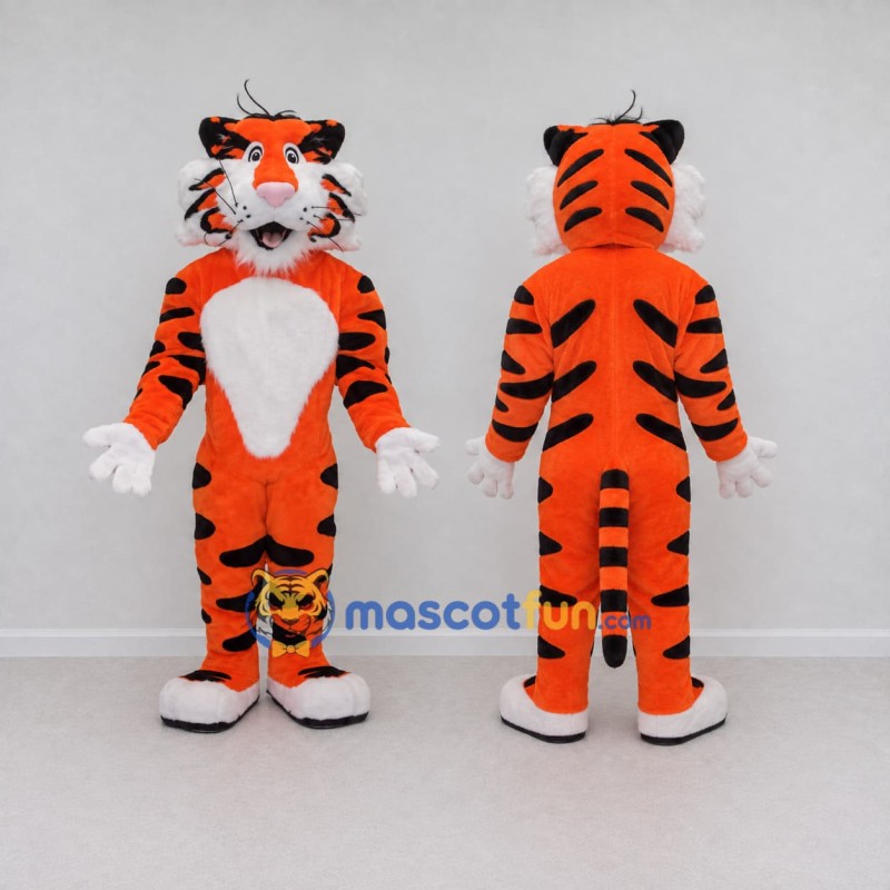 Custom Orange Black and White Tiger Mascot Costume Adult Full Body Suit for Wildlife Events Custom Orange Black and White Tiger Mascot Costume Adult Full Body Suit for Wildlife Events