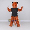 Custom Orange and Black Tiger in T-Shirt Mascot Costume Adult Full Body Suit for Sports Events Custom Orange and Black Tiger in T-Shirt Mascot Costume Adult Full Body Suit for Sports Events