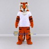 Custom Orange Black and White Tiger in T-Shirt Mascot Costume Adult Full Body Suit for Sports Events Custom Orange Black and White Tiger in T-Shirt Mascot Costume Adult Full Body Suit for Sports Events