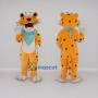 Custom Yellow and Turquoise Spotted Cat with Bandana Mascot Costume Adult Full Body Suit for Wildlife Events