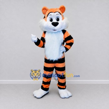 Custom Orange Black and White Tiger Mascot Costume Adult Full Body Suit for Wildlife Events Custom Orange Black and White Tiger Mascot Costume Adult Full Body Suit for Wildlife Events
