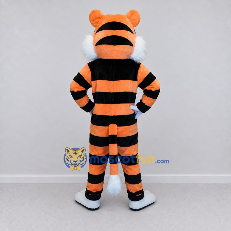 Custom Orange Black and White Tiger Mascot Costume Adult Full Body Suit for Wildlife Events Custom Orange Black and White Tiger Mascot Costume Adult Full Body Suit for Wildlife Events