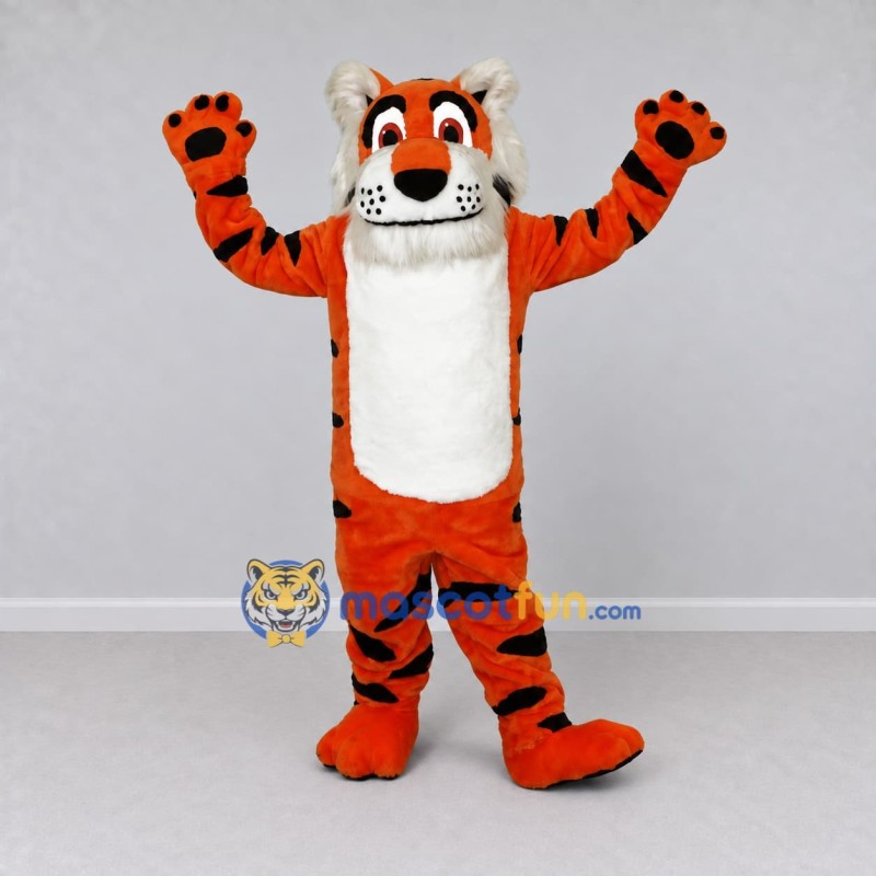 Custom Orange Black and White Tiger Mascot Costume Adult Full Body Suit for Wildlife Events Custom Orange Black and White Tiger Mascot Costume Adult Full Body Suit for Wildlife Events