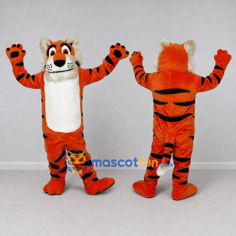 Custom Orange Black and White Tiger Mascot Costume Adult Full Body Suit for Wildlife Events Custom Orange Black and White Tiger Mascot Costume Adult Full Body Suit for Wildlife Events
