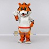 Custom Orange Black and White Tiger in T-Shirt Mascot Costume Adult Full Body Suit for Sports Events Custom Orange Black and White Tiger in T-Shirt Mascot Costume Adult Full Body Suit for Sports Events