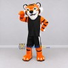 Custom Orange and Black Tiger in Sportswear Mascot Costume Adult Full Body Suit for Sports Events Custom Orange and Black Tiger in Sportswear Mascot Costume Adult Full Body Suit for Sports Events