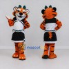 Custom Orange Black and White Tiger Cheerleader Mascot Costume Adult Full Body Suit for Sports Events Custom Orange Black and White Tiger Cheerleader Mascot Costume Adult Full Body Suit for Sports Events