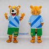 Custom Orange Blue and Green Tiger in Sportswear Mascot Costume Adult Full Body Suit for Sports Events Custom Orange Blue and Green Tiger in Sportswear Mascot Costume Adult Full Body Suit for Sports Events